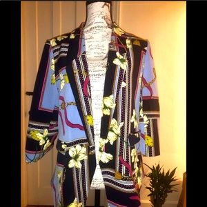 Baroque Scarf Floral Print Blazer by NY & Company